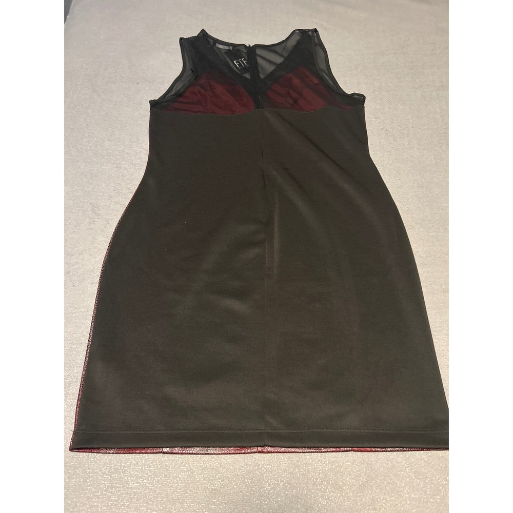 Fashion To Figure Burgundy Snakeskin Faux Leather Mesh Dress 3X Bodycon - Picture 2 of 7